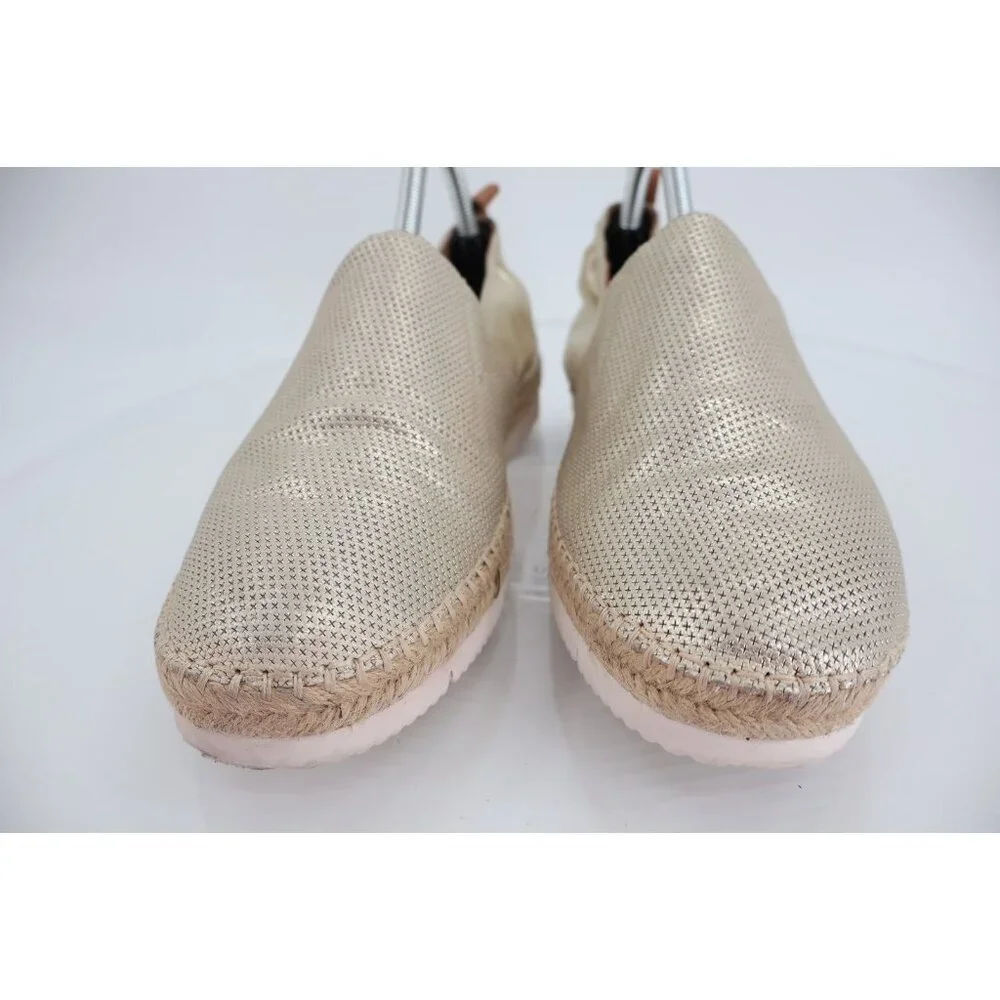 Gentle Souls Women's 10 Lara A-Line Sporty 2 Espadrilles Gold Leather Flats